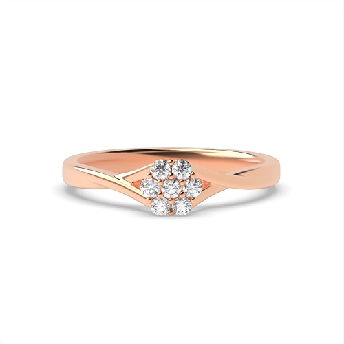 6 Prong Round Rose Gold Twisted shoulder Engagement Rings