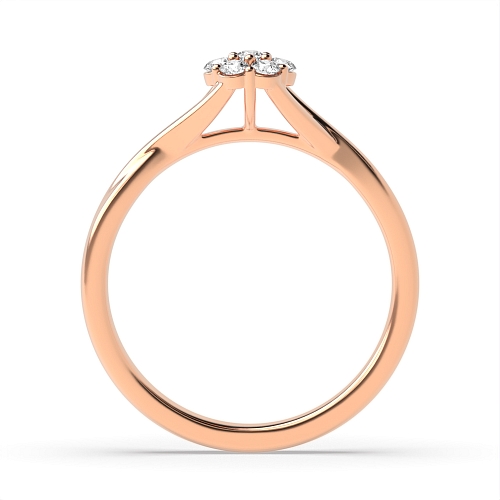 6 Prong Round Rose Gold Twisted shoulder Engagement Rings