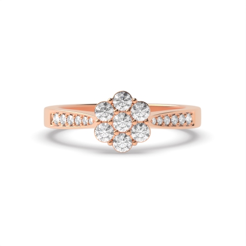 6 Prong Round Rose Gold Orbit Engagement Rings
