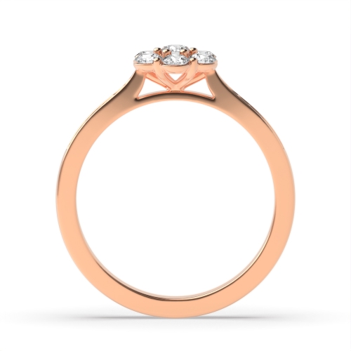 6 Prong Round Rose Gold Orbit Engagement Rings