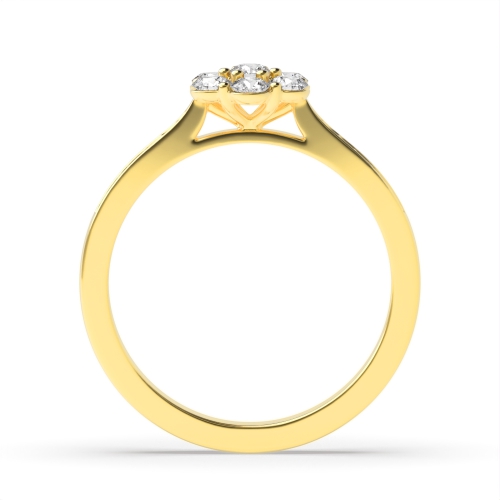6 Prong Round Yellow Gold Orbit Engagement Rings