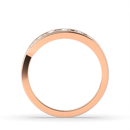 Channel Setting Round Rose Gold Graduating illusion set Diamond Rings