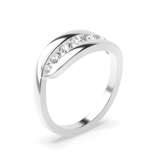 Channel Setting Round Graduating illusion set Seven Stone Diamond Rings
