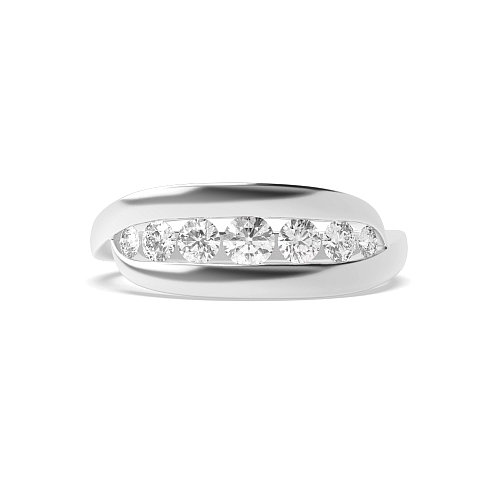 Channel Setting Round Graduating illusion set Seven Stone Diamond Rings