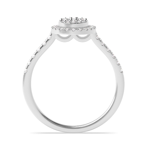 4 Prong Round Oval halo Moissanite Engagement Rings
