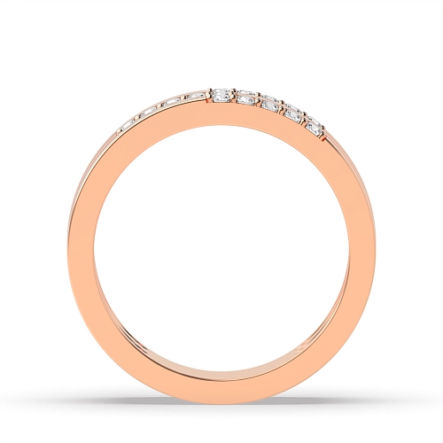 Pave Setting Round Rose Gold 3 row Eternity Diamond Rings