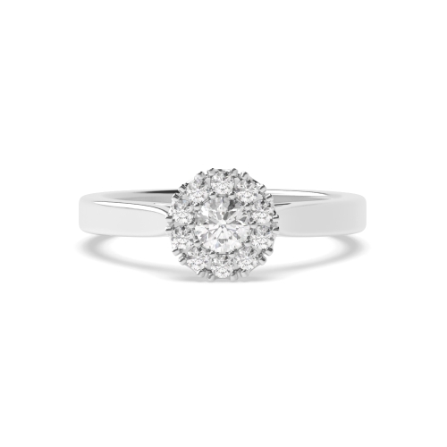 6 Prong Round Eternal Lab Grown Diamond Halo Engagement Ring