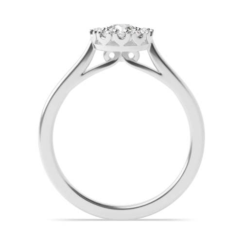 6 Prong Round Platinum Halo Engagement Ring