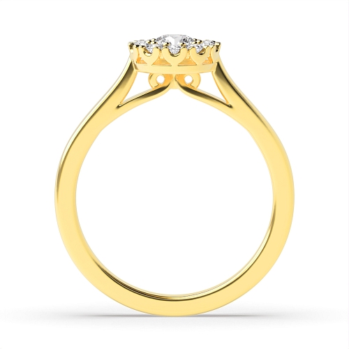 Round Yellow Gold Cluster Engagement Rings
