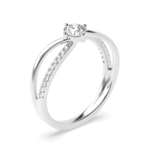 4 Prong Round Unique Solitaire Engagement Ring