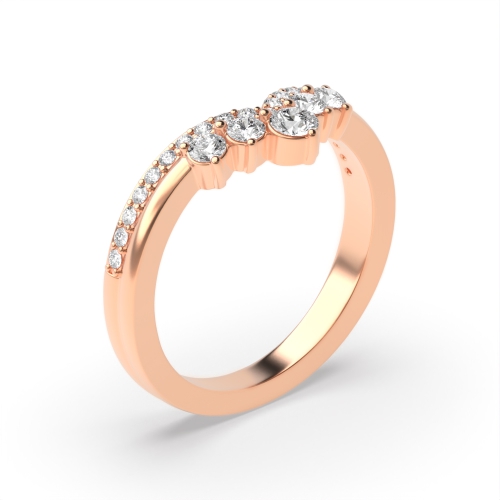 3 Prong Round Rose Gold Wishbone Engagement Rings