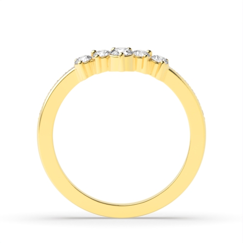 3 Prong Round Yellow Gold Wishbone Engagement Rings