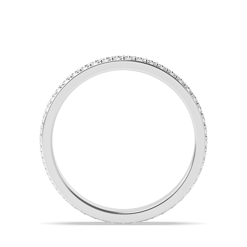 Pave Setting Round White Gold 3 row Full Eternity Diamond Rings