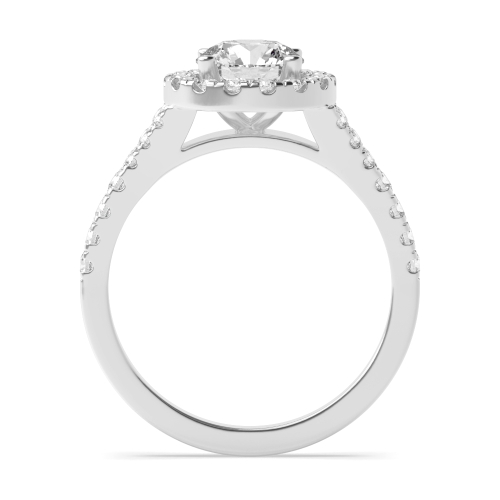 4 Prong Round Halo Engagement Ring
