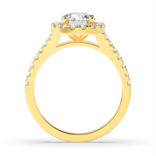 4 Prong Round Yellow Gold Fishtail accented shank Engagement Rings