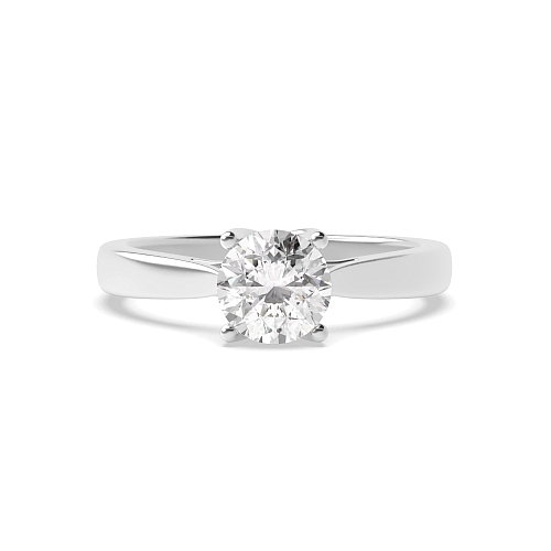 4 Prong Round Raised Set Solitaire Engagement Ring