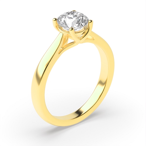 4 Prong Round Yellow Gold Solitaire Engagement Ring