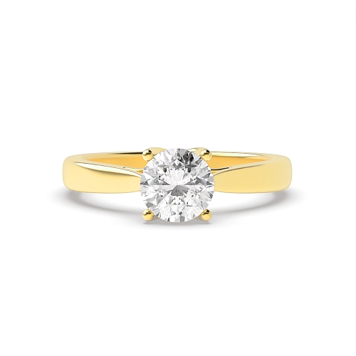 4 Prong Round Yellow Gold Solitaire Engagement Ring