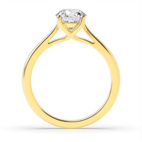 4 Prong Round Yellow Gold Solitaire Engagement Ring