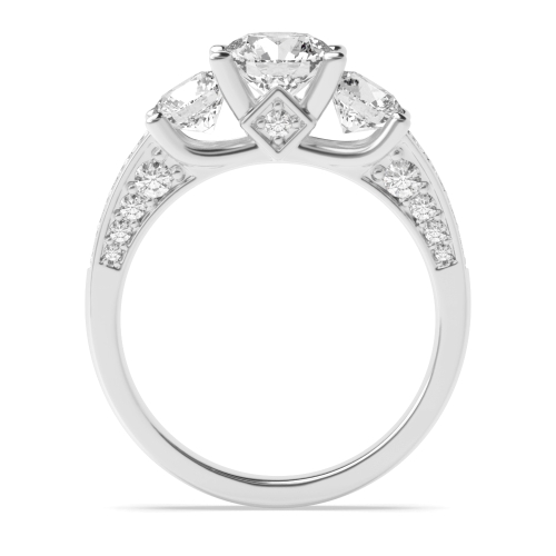 4 Prong Round Trilogy Engagement Ring