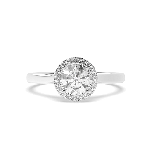 Round High set Halo Engagement Rings