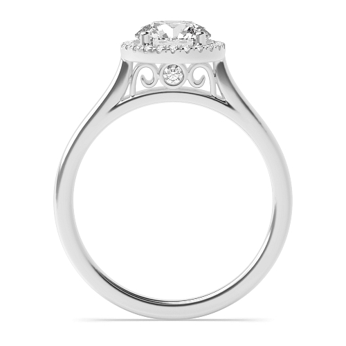 Round High set Halo Engagement Rings
