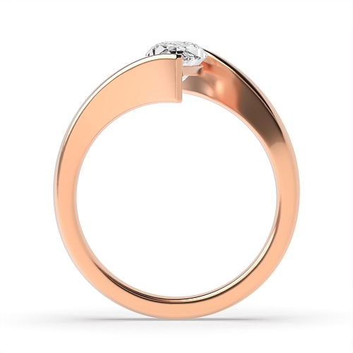 Marquise Rose Gold Twisted shoulder Solitaire Engagement Rings