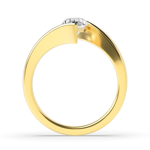 Channel Setting Marquise Yellow Gold Solitaire Engagement Ring