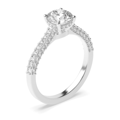 4 prong setting an exquisite solitaire diamond ring with shoulder stones ring