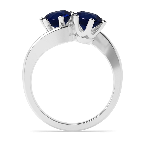 6 Prong Round Twisted Blue Sapphire Engagement Rings
