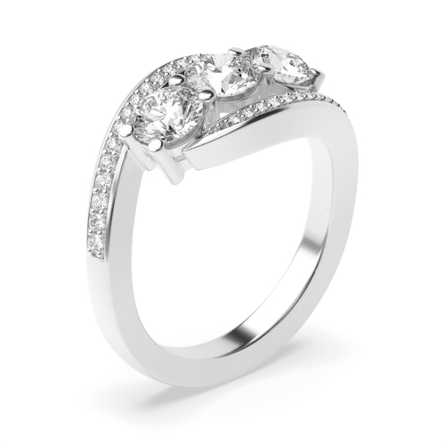 4 Prong Round Trilogy Engagement Ring