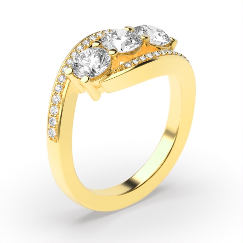4 Prong Round Yellow Gold Unsual Engagement Rings
