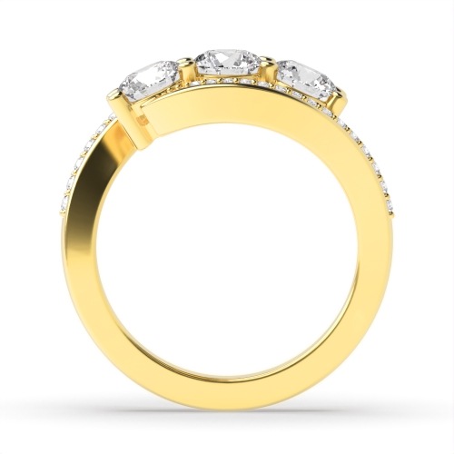 4 Prong Round Yellow Gold Unsual Engagement Rings