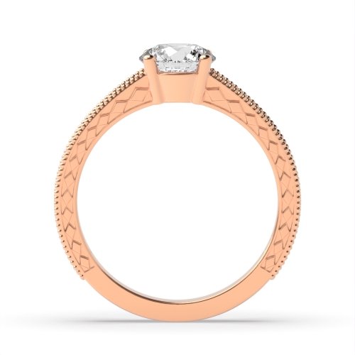 4 Prong Round Rose Gold Starry Engagement Rings