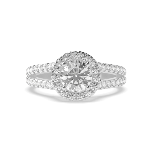 4 Prong Round Halo Diamond Ring