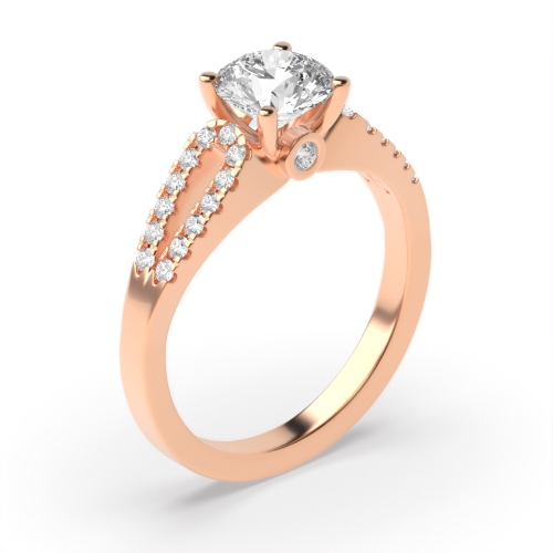 4 Prong Round Rose Gold Enamored Engagement Rings