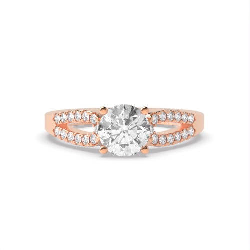 4 Prong Round Rose Gold Enamored Engagement Rings