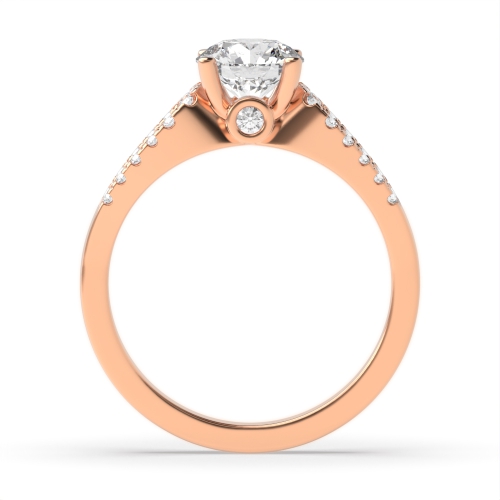 4 Prong Round Rose Gold Enamored Engagement Rings