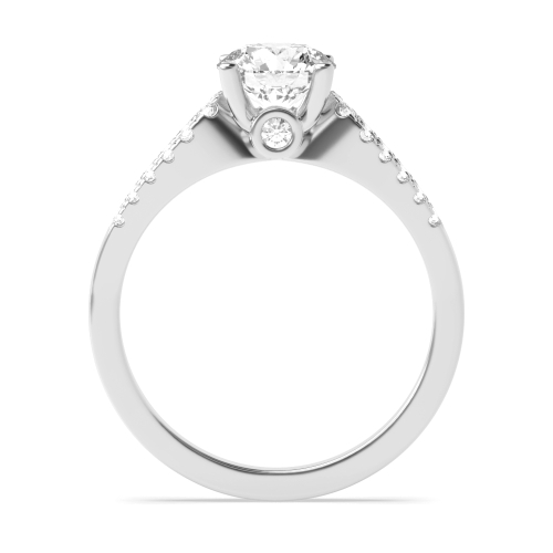 4 Prong Round Side Stone Diamond Ring