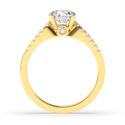 4 Prong Round Yellow Gold Enamored Engagement Rings