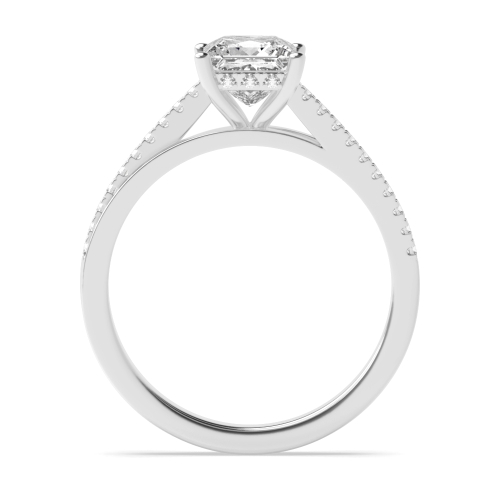 4 Prong Princess Side Stone Diamond Ring