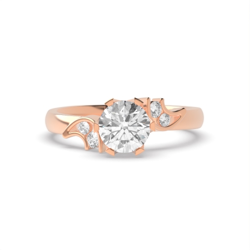6 Prong Round Rose Gold Mystique Engagement Rings