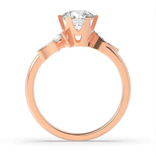 6 Prong Round Rose Gold Mystique Engagement Rings