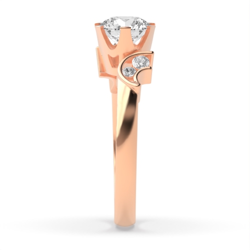 6 Prong Round Rose Gold Mystique Engagement Rings