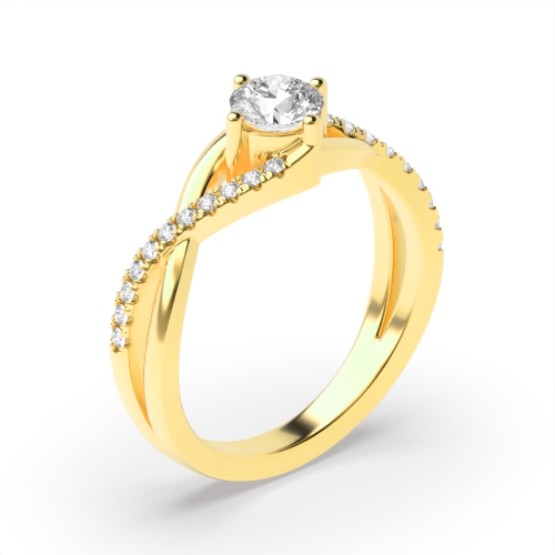 4 prong setting a beautiful round brilliant cut diamond ring with shoulder stone ring