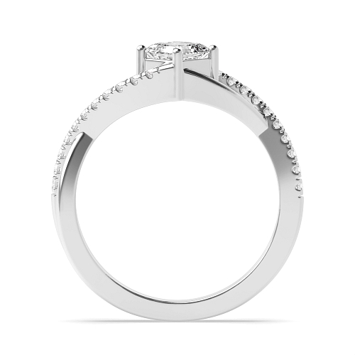 4 Prong Asscher Crossover x shaped shoulder Engagement Rings