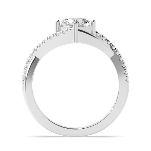 4 Prong Princess Crossover x shaped shoulder Engagement Rings