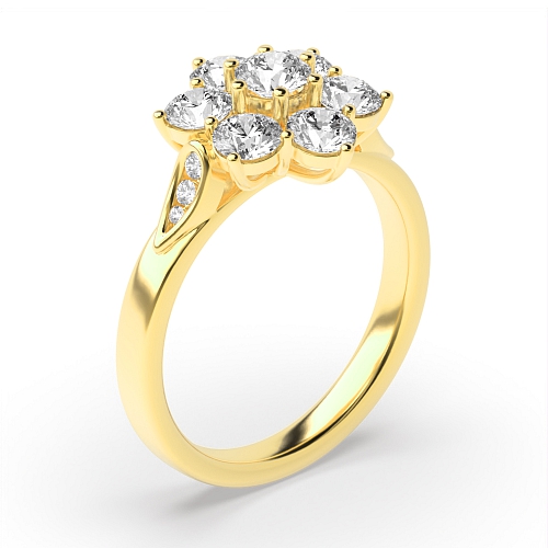 6 Prong Round Yellow Gold Stunning Engagement Rings