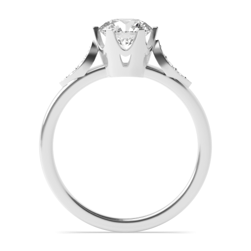 6 Prong Round Side Stone Diamond Ring