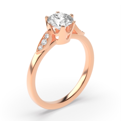 6 Prong Round Rose Gold Glitz Engagement Rings